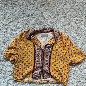 Urban Outfitters Cropped Floral Blouse